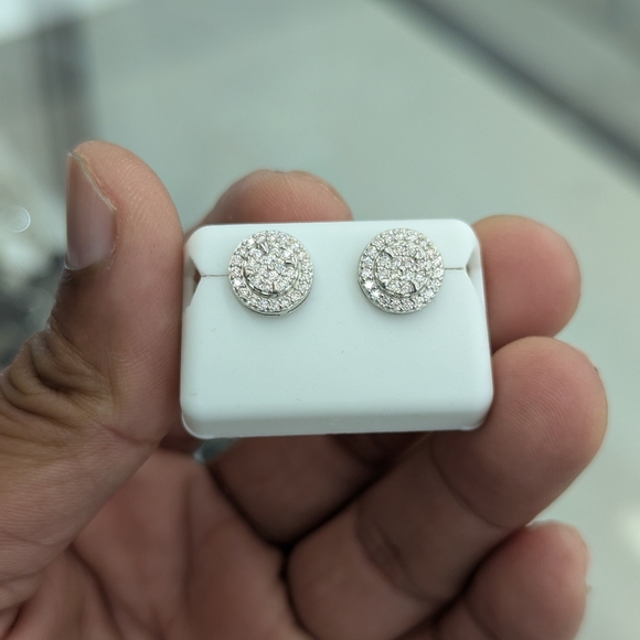 925 Sterling Silver Moissanite Diamond Stud Earring